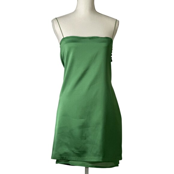 JACQUEMUS La Robe Mia Dress in Green 38 New Womens Satin Cut out Back Mini - Picture 5 of 17